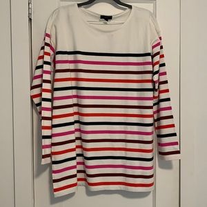 J Crew long sleeve striped tunic, size medium.